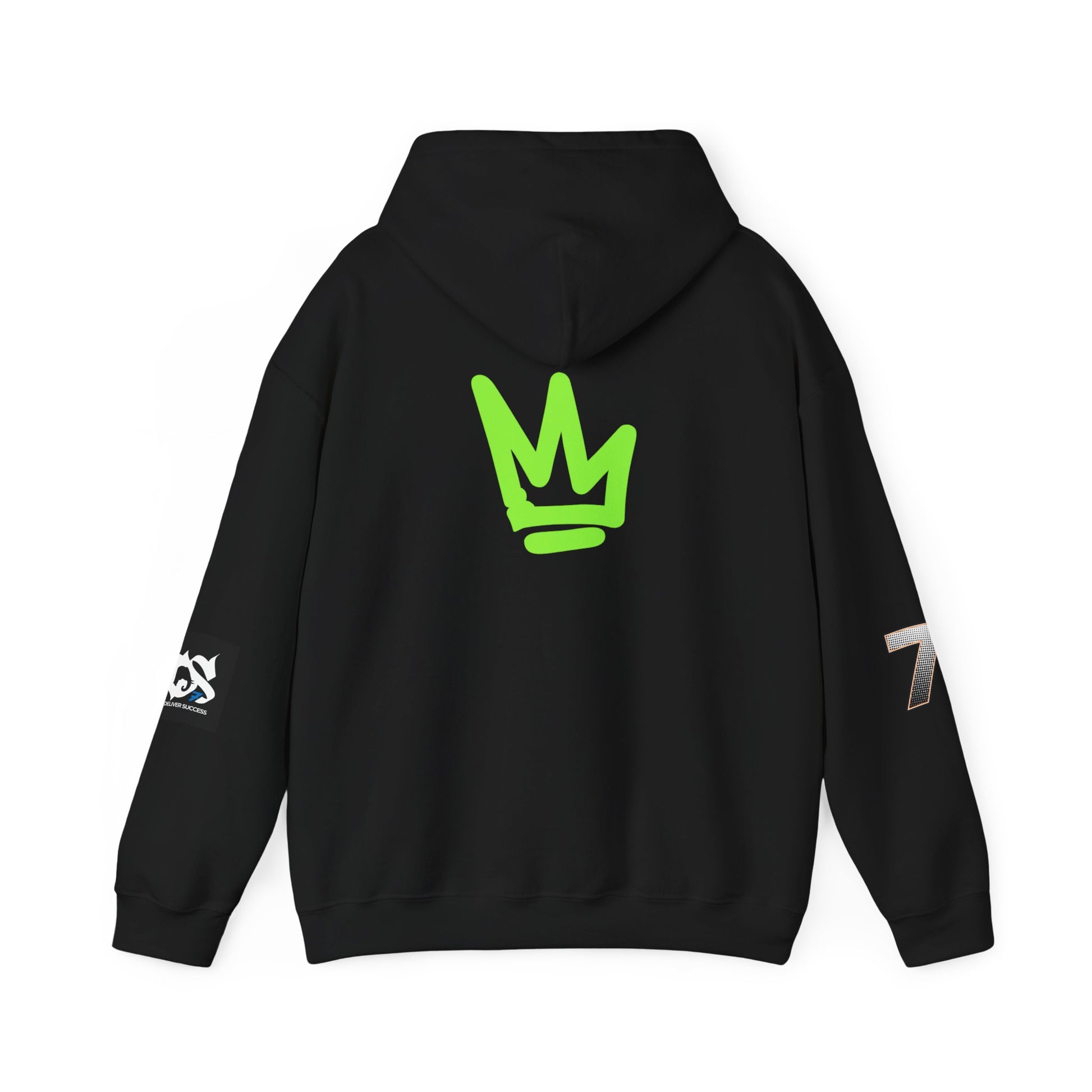 Unisex Hoodie - Just Deliver Success Da Desert Collection featuring a unique green crown logo on the back.