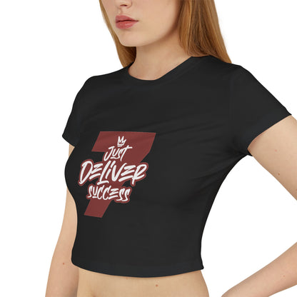 Just Deliver Success Women's Baby Tee That City 7 Collection featuring a stylish cropped design in black.