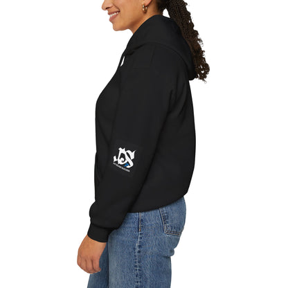 Unisex Just Deliver Success That City 7 Sweater shown on model, side view, featuring hood and stylish design.