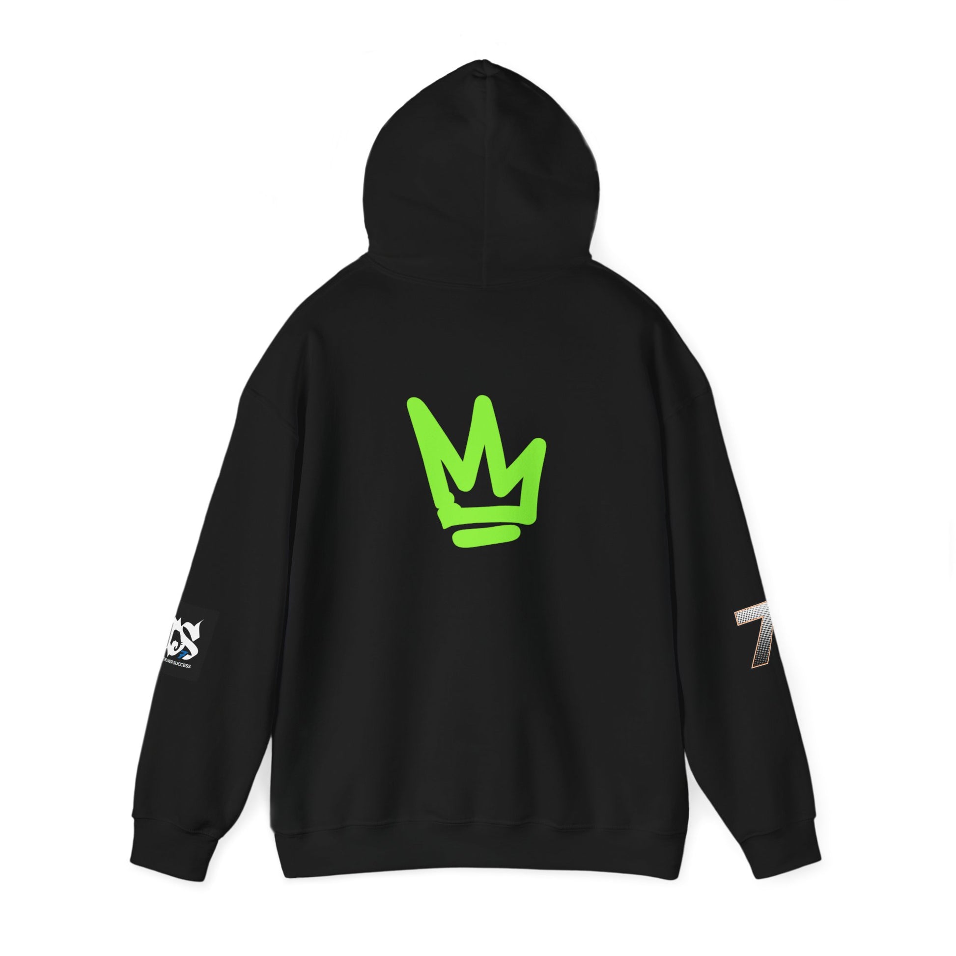 Unisex Hoodie - Just Deliver Success Da Desert Collection with green crown logo on black background.