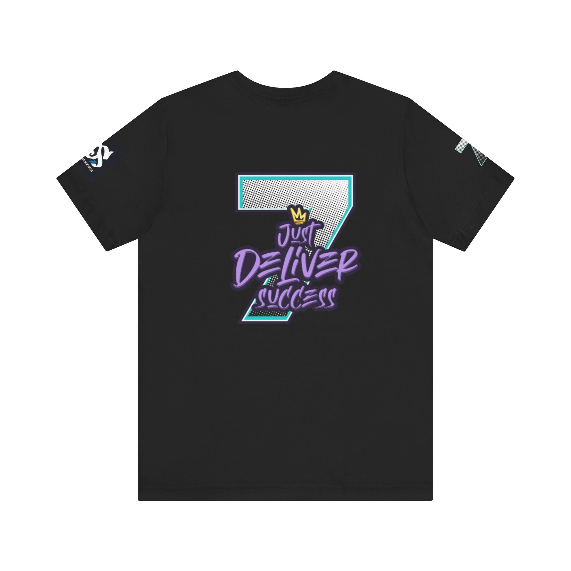Just Deliver Success Blue Combo That City 7 Summer Collection graphic t-shirt with a bold '7' design on a black background.