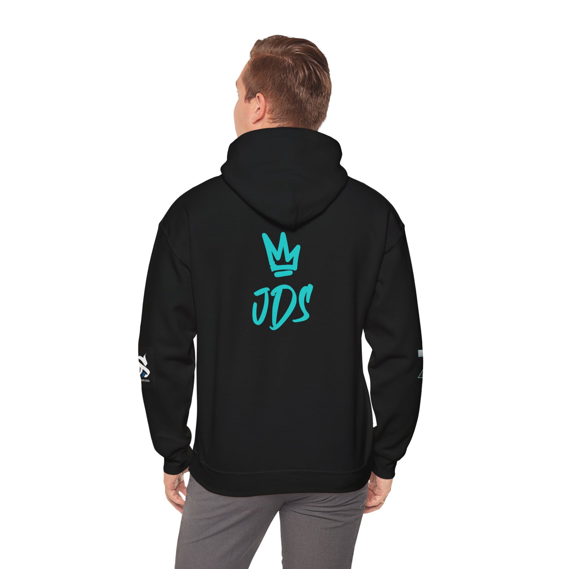 Unisex Just Deliver Success That City 7 Sweater in black with crown logo on the back.