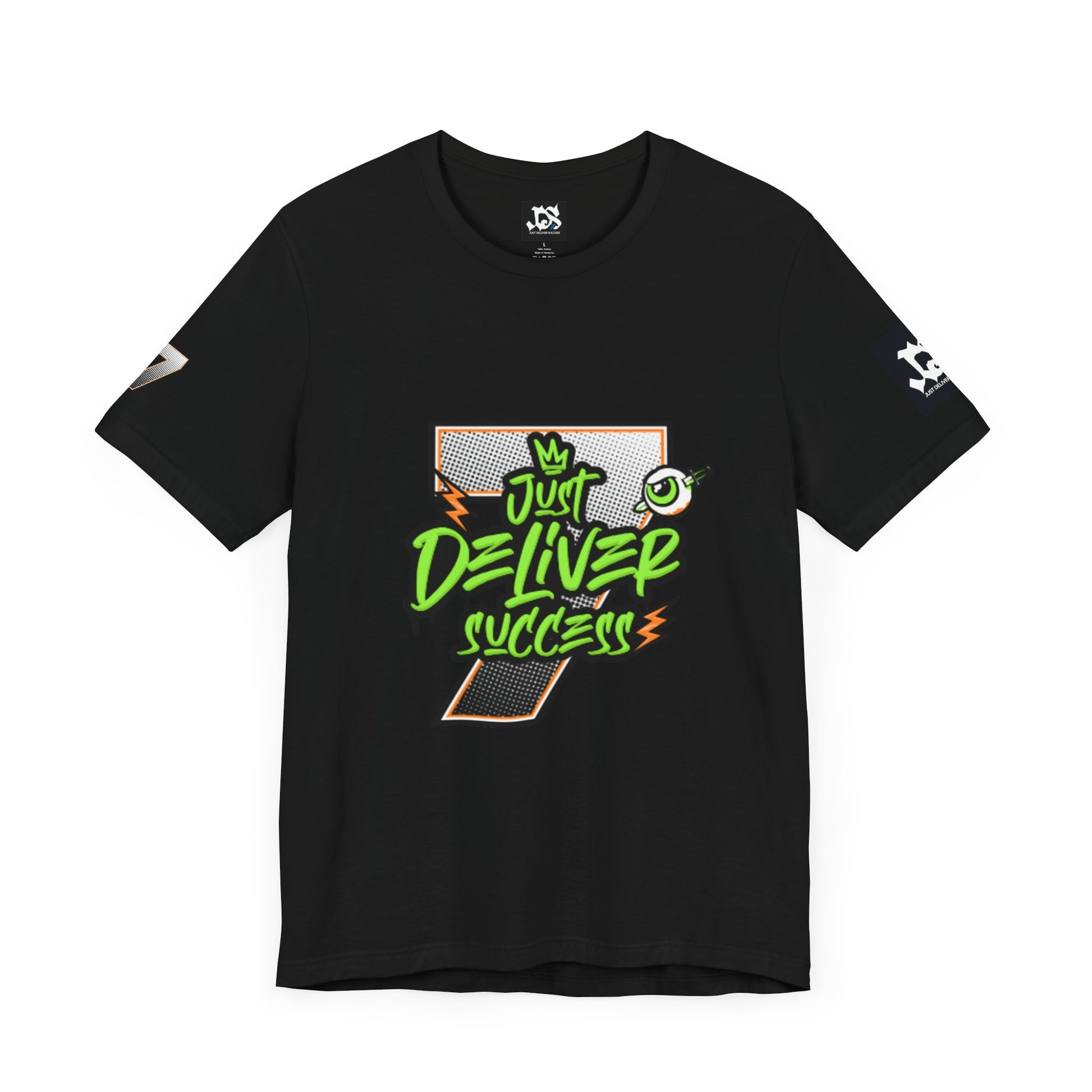 Just Deliver Success Da Desert That City 7 Summer Collection graphic t-shirt in black with vibrant design.