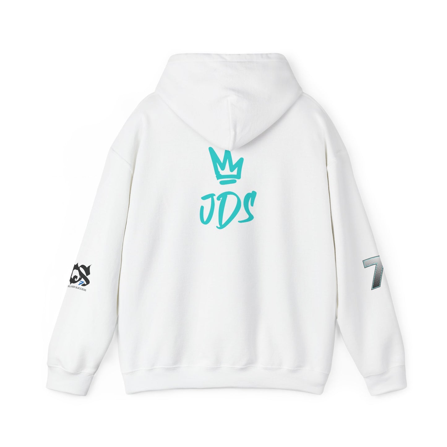 Unisex Just Deliver Success That City 7 Sweater in white with JDS logo and 7 design on back