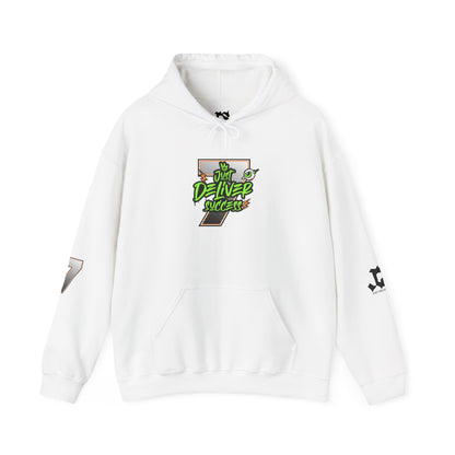 Unisex Hoodie - Just Deliver Success Da Desert Collection, white with colorful graphic design on front.