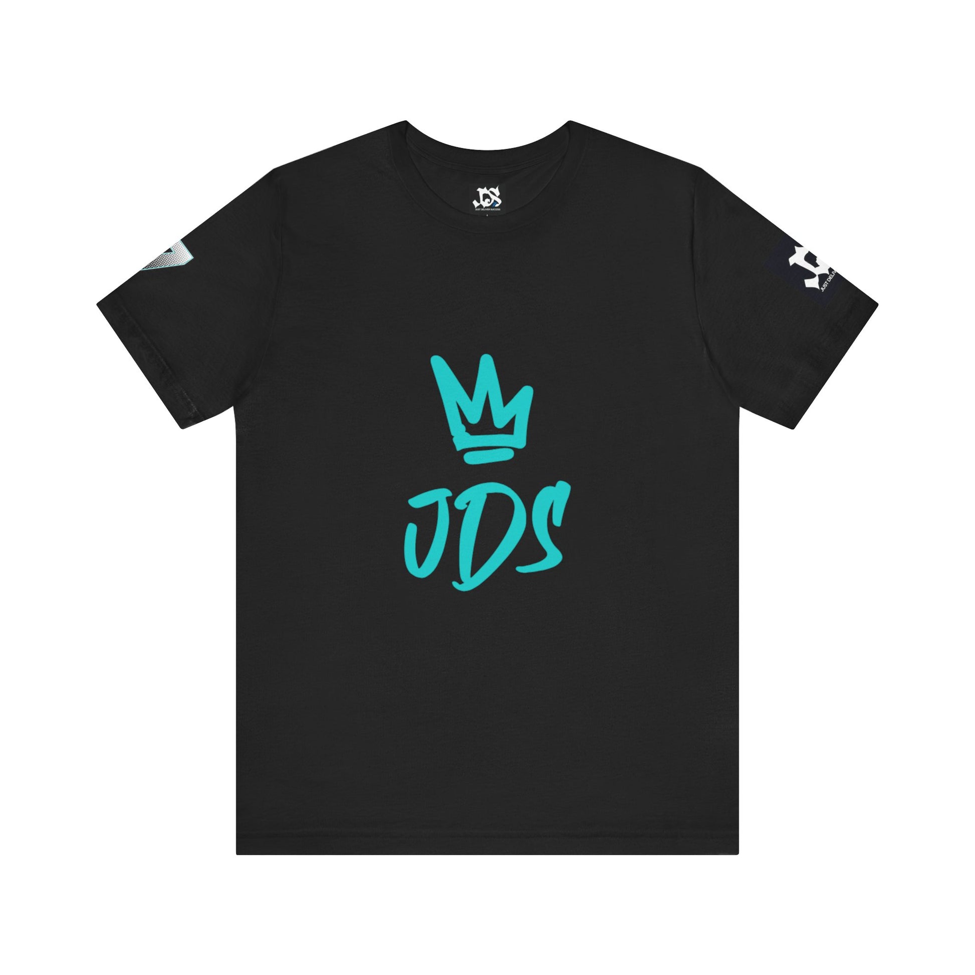 Just Deliver Success Blue Combo That City 7 Summer Collection black t-shirt with JDS logo in teal.