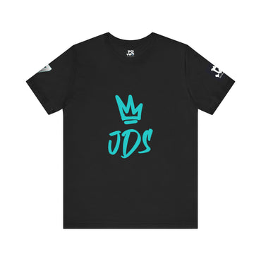 Just Deliver Success Blue Combo That City 7 Summer Collection black t-shirt with JDS logo in teal.
