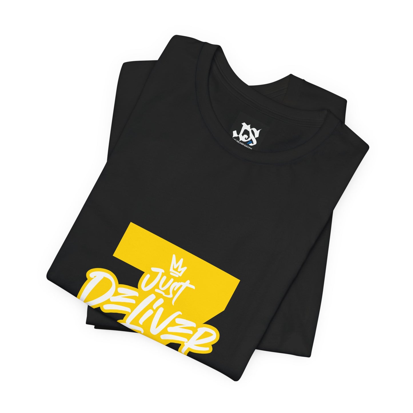 Just Deliver Success Gold That City 7 Summer Collection black t-shirt with yellow design
