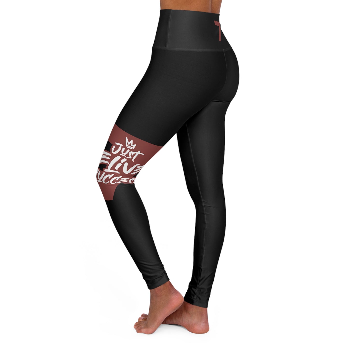 Just Deliver Success Light Blue High Waisted Yoga Leggings in stylish black design, perfect for workouts and lounging.