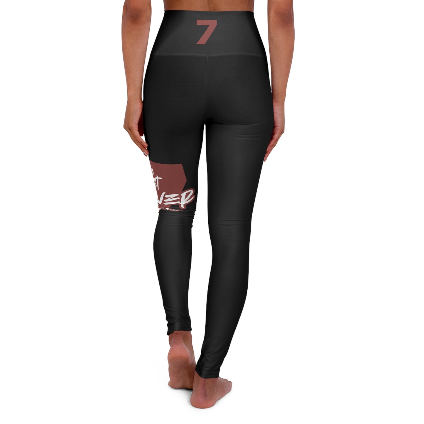 Just Deliver Success Light Blue High Waisted Yoga Leggings, back view showcasing sleek design and comfort.