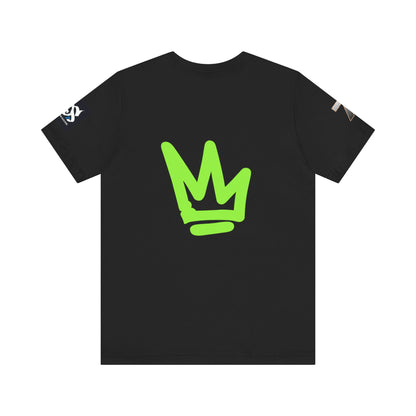 Just Deliver Success Da Desert That City 7 Summer Collection black t-shirt with green crown logo on the back.