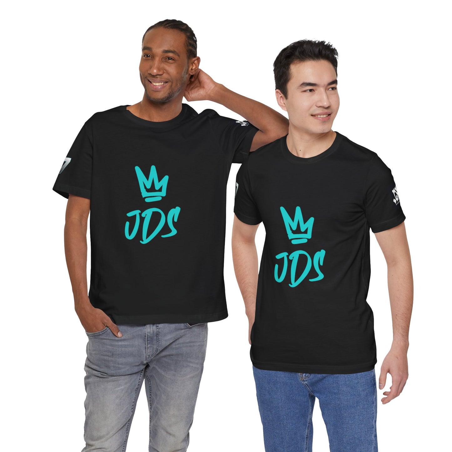 Just Deliver Success Blue Combo That City 7 Summer Collection black t-shirts worn by two models showcasing the design