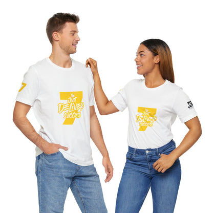 Just Deliver Success Gold That City 7 Summer Collection featuring a couple wearing matching t-shirts with a bold design.
