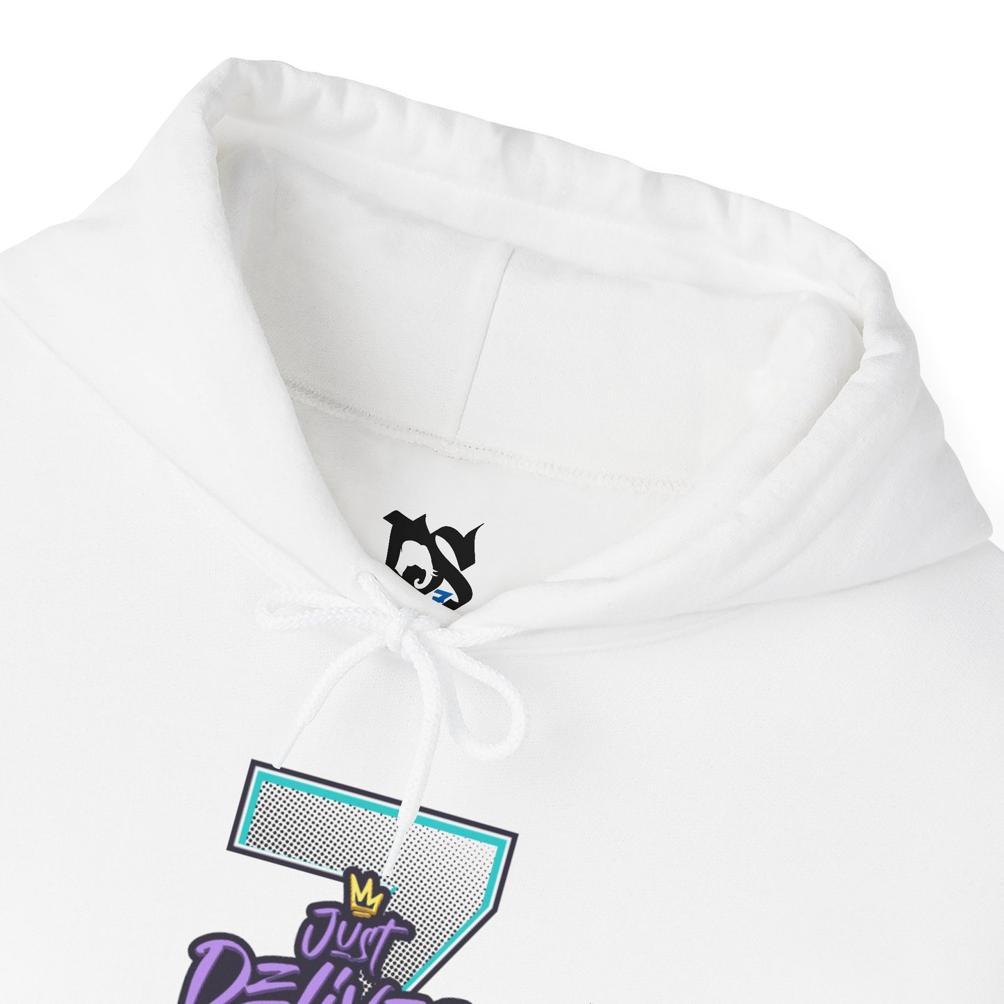 Unisex Just Deliver Success That City 7 Sweater white hoodie detail with drawstring and graphic design