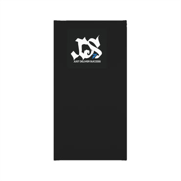 Just Deliver Success Lightweight Neck Gaiter in black with logo design on the front.