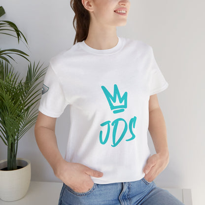 Just Deliver Success Blue Combo That City 7 Summer Collection white t-shirt with crown design and JDS logo