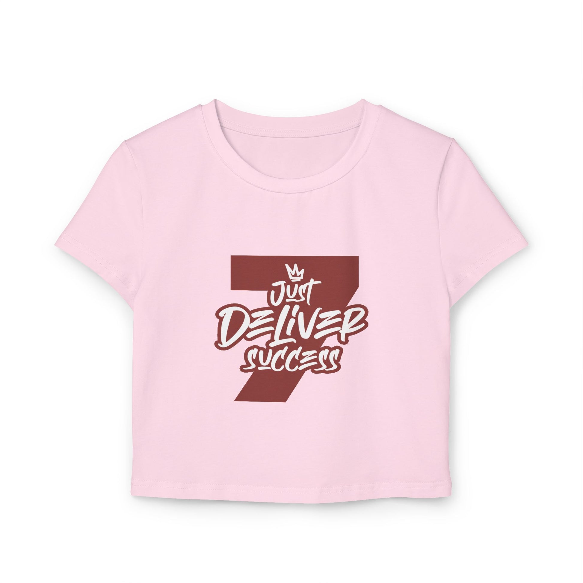 Just Deliver Success Women's Baby Tee That City 7 Collection in pink with stylish text design.