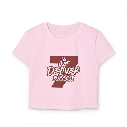 Just Deliver Success Women's Baby Tee That City 7 Collection in pink with stylish text design.
