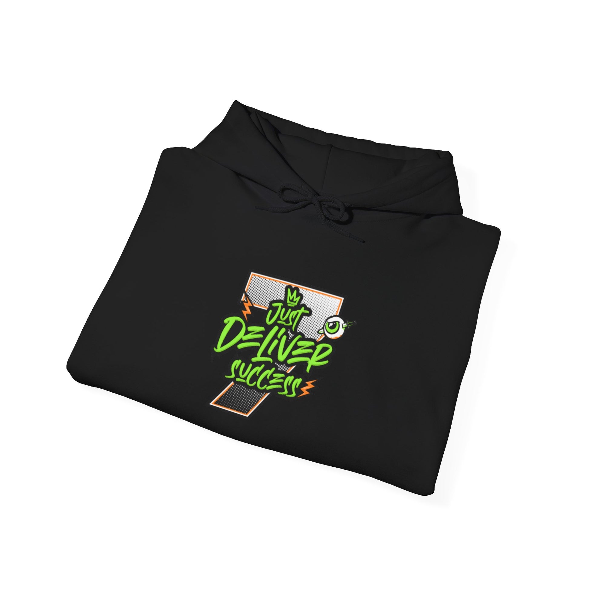 Unisex Hoodie - Just Deliver Success Da Desert Collection featuring bold graphic design on black fabric.