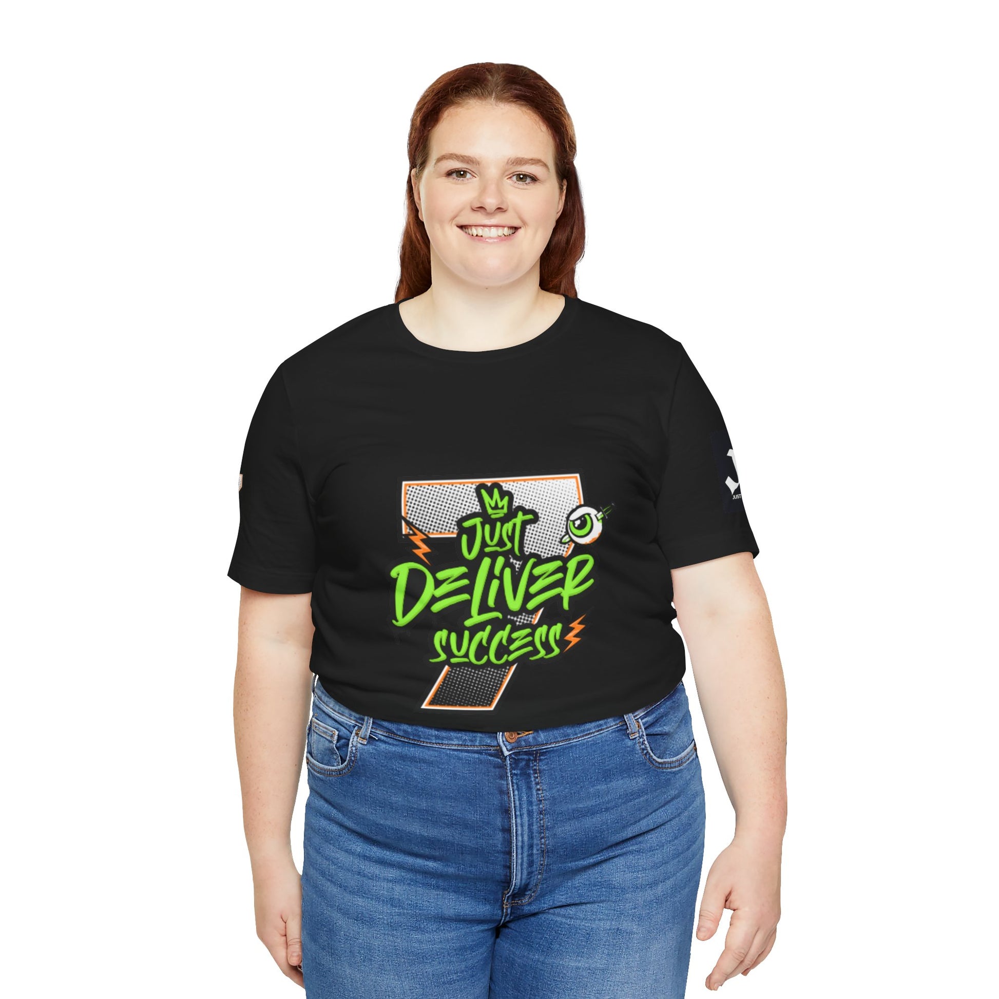 Just Deliver Success Da Desert That City 7 Summer Collection graphic t-shirt worn by a model in a black color.