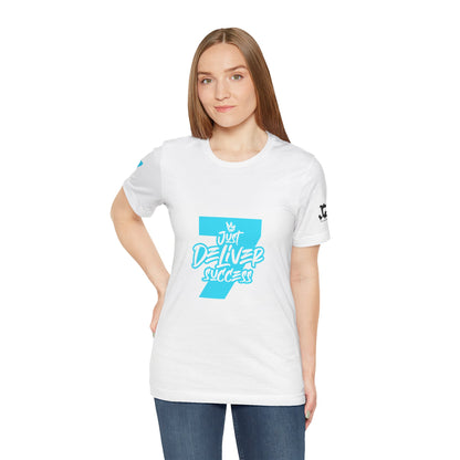 Just Deliver Success Light Blue That City 7 Summer Collection t-shirt displayed on model.