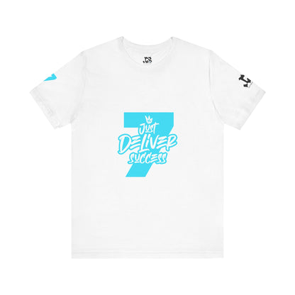 Just Deliver Success Light Blue That City 7 Summer Collection white t-shirt with graphic design