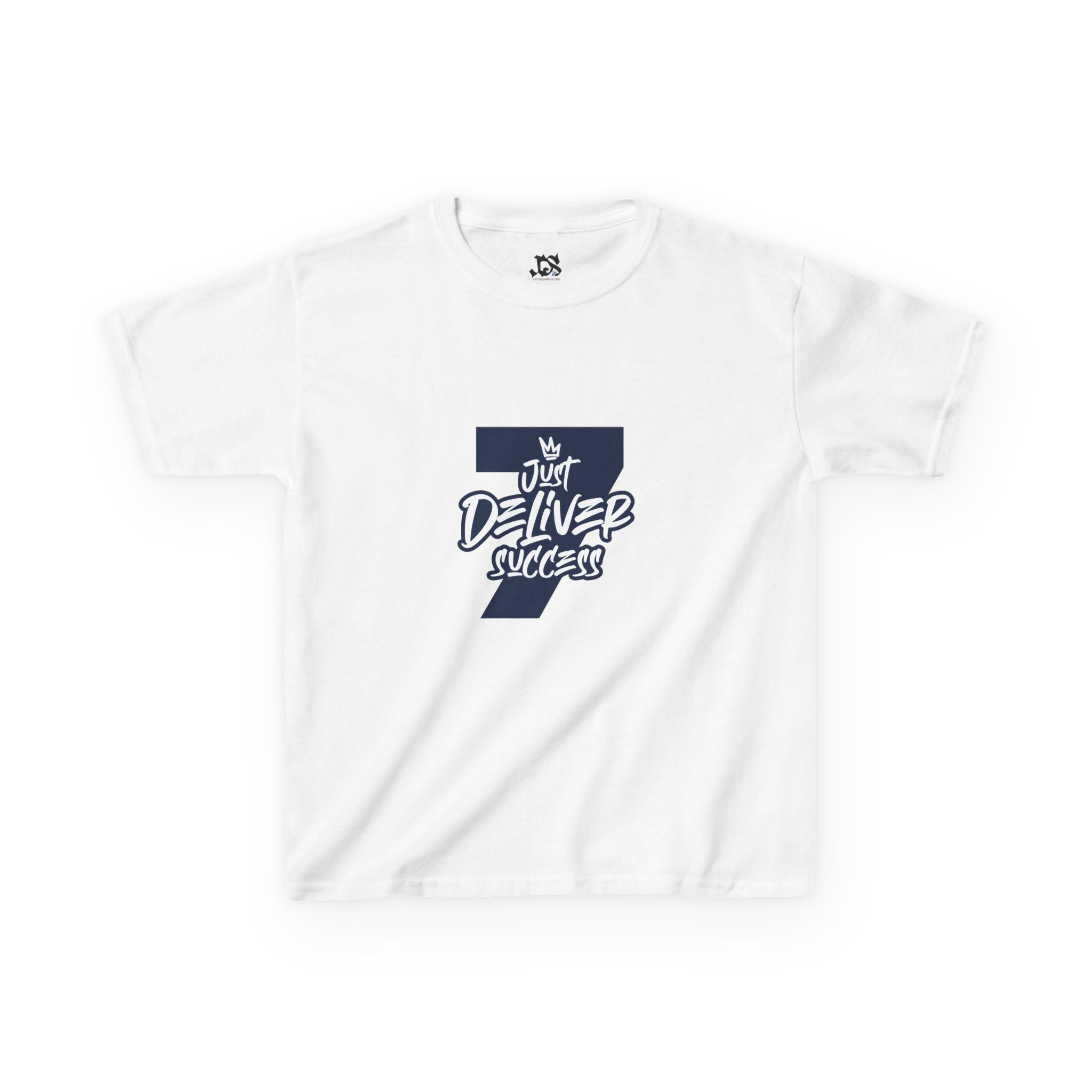 Kids That City 7 Navy Just Deliver Success Tee featuring a white shirt with 'Just Deliver Success 7' graphic.