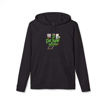 Just Deliver Success That City 7 Sports Fleece Hoodie in black with vibrant graphic design.