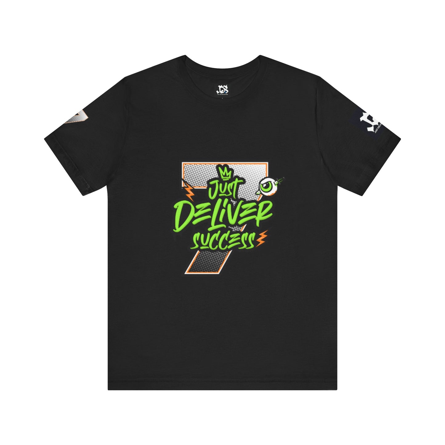 Just Deliver Success Da Desert That City 7 Summer Collection graphic t-shirt in black with vibrant lettering and design elements.