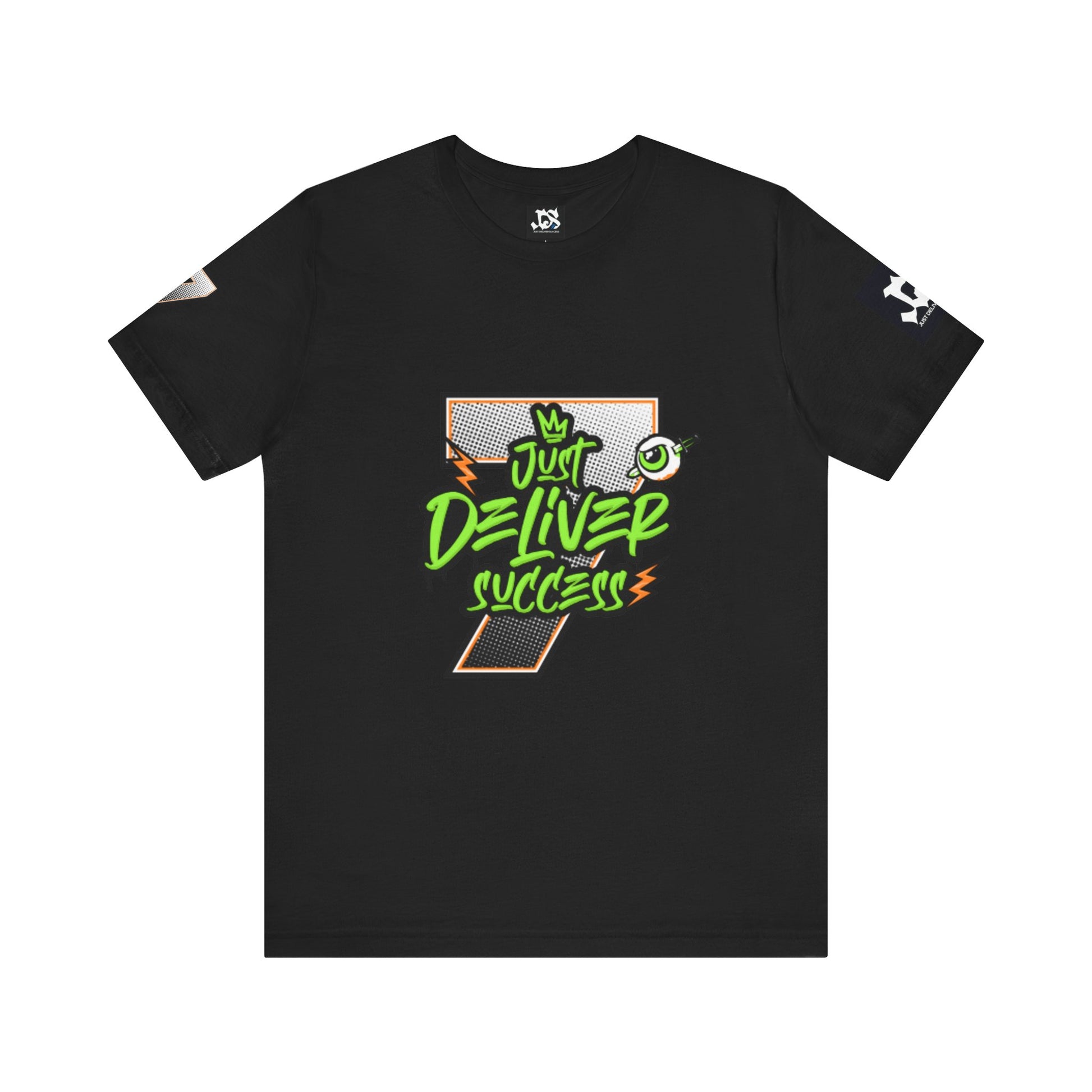 Just Deliver Success Da Desert That City 7 Summer Collection graphic t-shirt in black with vibrant lettering and design elements.